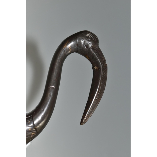 356 - A BRONZE FLAMINGO FIGURE, approx. height 27cm (1) (Condition Report: damage to beak and neck)