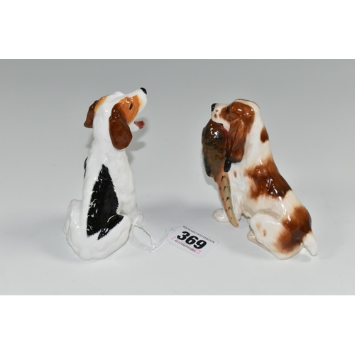 369 - TWO ROYAL DOULTON FIGURES OF DOGS, comprising Cocker Spaniel with Pheasant HN1029, and Character Dog... 