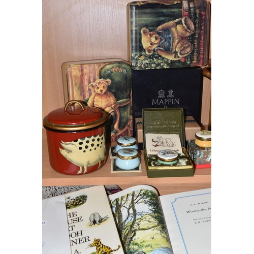 376 - A COLLECTION OF ENAMEL WARES AND SUNDRY ITEMS, to include a Crummles Beatrix Potter 'Samuel Whiskers... 