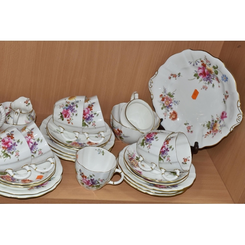 387 - A QUANTITY OF ROYAL CROWN DERBY 'DERBY POSIES' PATTERN TEA WARES, ETC, comprising, two bread and but... 