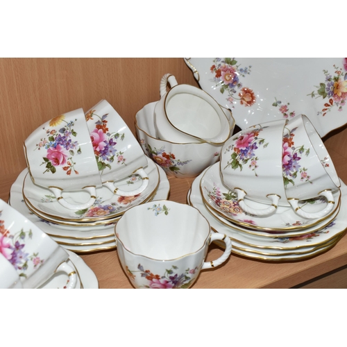 387 - A QUANTITY OF ROYAL CROWN DERBY 'DERBY POSIES' PATTERN TEA WARES, ETC, comprising, two bread and but... 