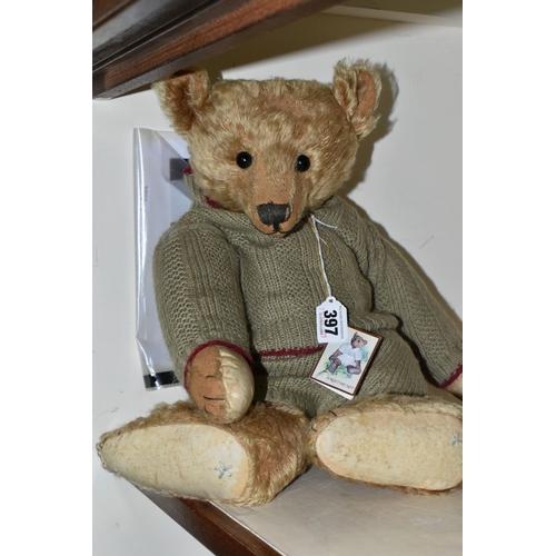 397 - A FORGET-ME-NOT BEARS 'PADDLERS RABBLE' TEDDY BEAR, made in vintage style by Mary of Forget-Me-Not B... 