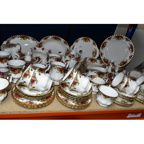 411 - A QUANTITY OF ROYAL ALBERT 'OLD COUNTRY ROSES' PATTERN DINNER AND TEAWARE, comprising six dinner pla... 