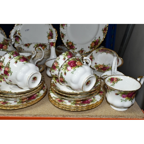 411 - A QUANTITY OF ROYAL ALBERT 'OLD COUNTRY ROSES' PATTERN DINNER AND TEAWARE, comprising six dinner pla... 