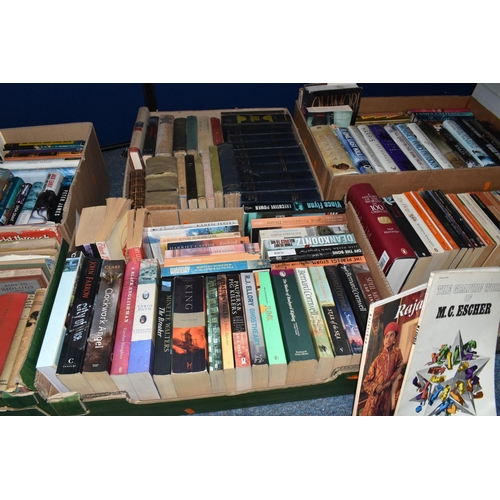 418 - SIX BOXES OF BOOKS containing approximately 180 miscellaneous titles in hardback and paperback forma... 