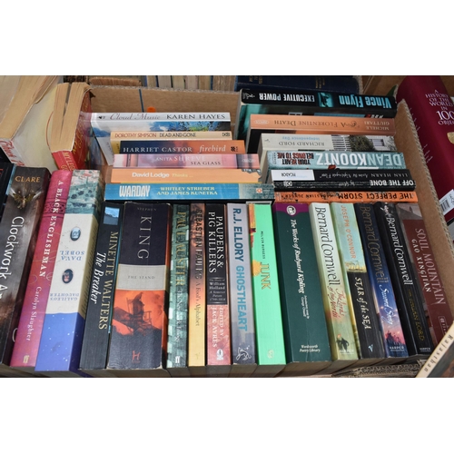 418 - SIX BOXES OF BOOKS containing approximately 180 miscellaneous titles in hardback and paperback forma... 