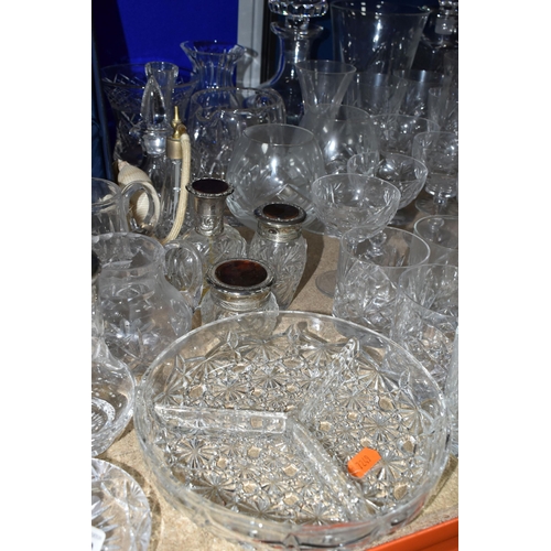 423 - A QUANTITY OF CUT GLASS, comprising a new and unused  boxed set of six Stuart Crystal wine glasses, ... 