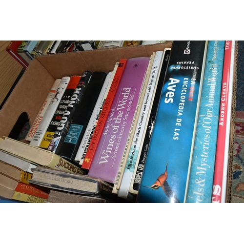 432 - FOUR BOXES OF BOOKS containing approximately 130 miscellaneous titles in hardback and paperback form... 