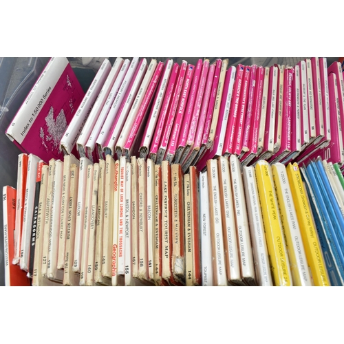 435 - ONE BOX OF APPROXIMATELY EIGHTY ORDNANCE SURVEY MAPS, to include a 1960's contoured road map of Stra... 