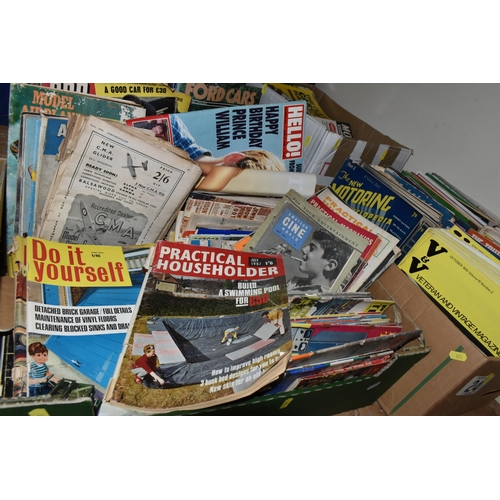 451 - FOUR BOXES OF MAGAZINES containing a miscellaneous collection of mid-late 20th century magazines to ... 