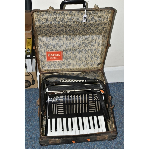 480 - A SUPER STRADELLA, 15 Key Accordion in a case with a label 'Barera Venezia' attached (1)