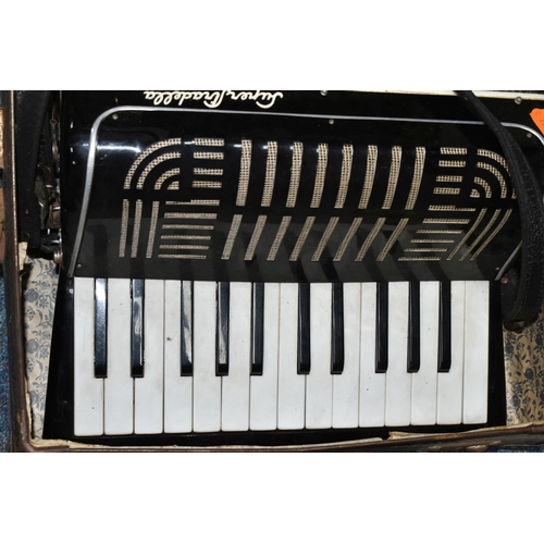 480 - A SUPER STRADELLA, 15 Key Accordion in a case with a label 'Barera Venezia' attached (1)