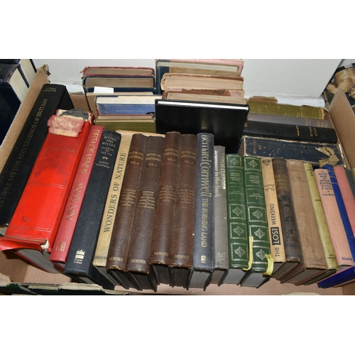 490 - SIX BOXES OF BOOKS containing approximately 100 miscellaneous titles in hardback format, subjects in... 