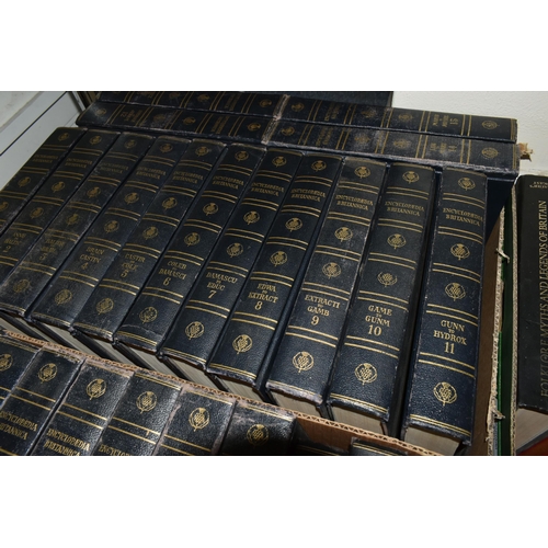 490 - SIX BOXES OF BOOKS containing approximately 100 miscellaneous titles in hardback format, subjects in... 