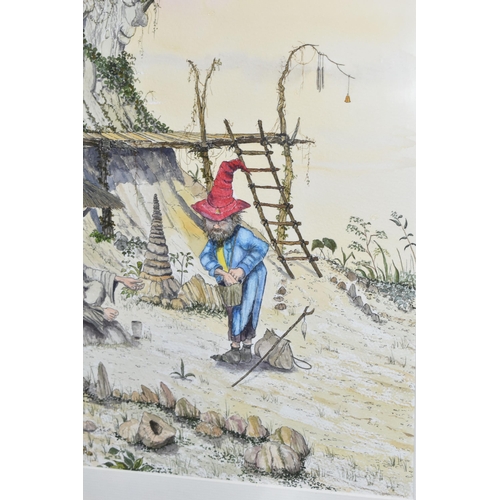 492 - DAVID AUSTIN (CONTEMPORARY) 'AND NO SPITTING!', a fantasy scene depicting a Peddler conducting a tra... 