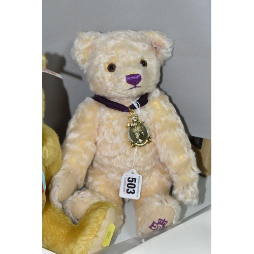 503 - THREE STEIFF COLLECTORS TEDDY BEARS, comprising 'Help For Heroes' bear, with certificate, 'Diamond J... 