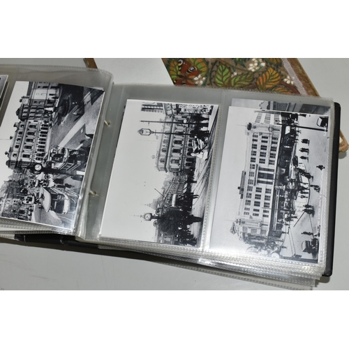 504 - TWO ALBUMS OF POSTCARDS & REPRODUCTION PHOTOCARDS, album one contains approximately 138 images of lo... 