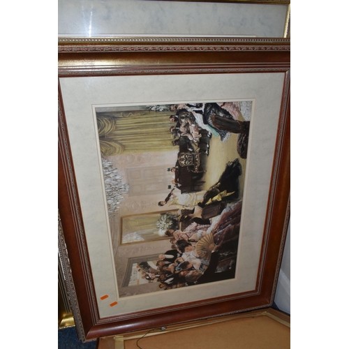 341 - A SMALL QUANTITY OF DECORATIVE PICTURES, to include print reproductions of 19th / 20th century paint... 