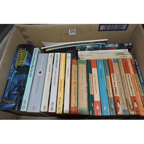 521 - FOUR BOXES OF BOOKS, subjects include cookery, arts crafts and needlework, a small number of works o... 