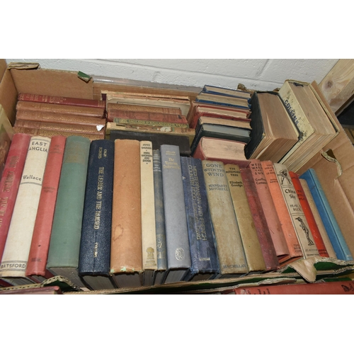 523 - SIX BOXES OF BOOKS containing over 210 miscellaneous titles, mostly in hardback format, subjects inc... 