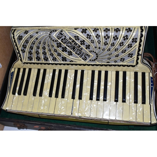 530 - A SIGNORA BOSELLI ITALIA Piano Accordion in a case with a 'How To Play the Piano Accordeon' book by ... 