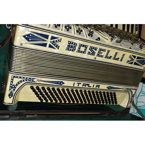 530 - A SIGNORA BOSELLI ITALIA Piano Accordion in a case with a 'How To Play the Piano Accordeon' book by ... 