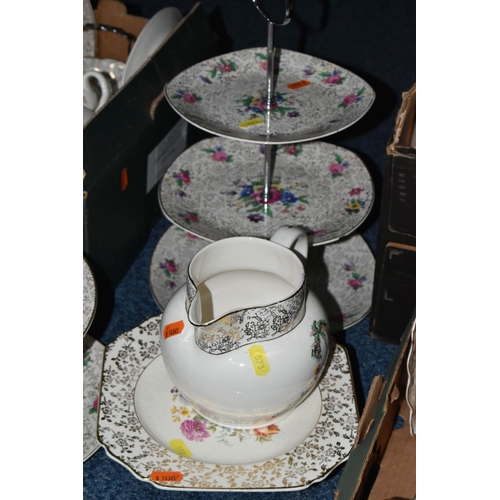 573 - THREE BOXES OF MIDWINTER BREAKFAST AND TABLEWARE, to include 'Floral Chintz' pattern one, two and th... 