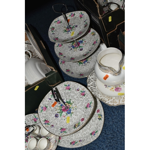 573 - THREE BOXES OF MIDWINTER BREAKFAST AND TABLEWARE, to include 'Floral Chintz' pattern one, two and th... 