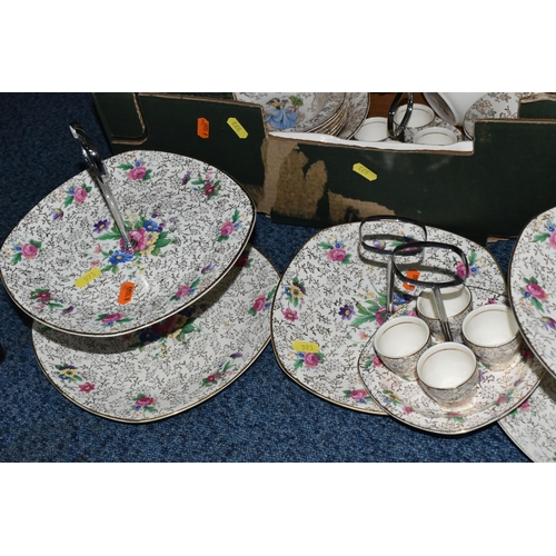 573 - THREE BOXES OF MIDWINTER BREAKFAST AND TABLEWARE, to include 'Floral Chintz' pattern one, two and th... 