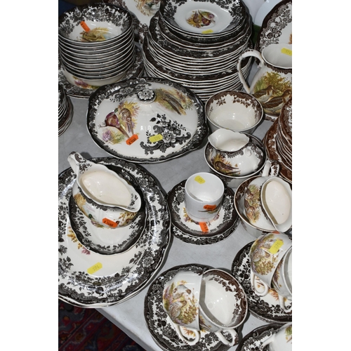 574 - A LARGE QUANTITY OF PALISSY (ROYAL WORCESTER) 'GAME SERIES' PATTERN DINNERWARE, to include covered t... 