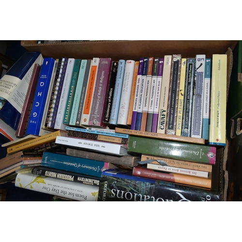 581 - FIVE BOXES OF ASSORTED BOOKS, to include Folio Society titles, authors include Primo Levi, Pliny, Ma... 