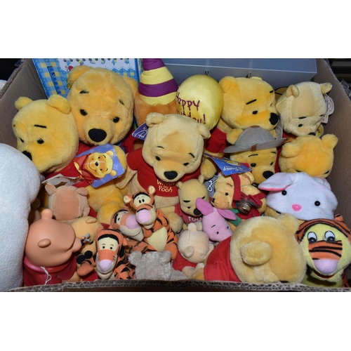 582 - A COLLECTION OF SOFT TOYS AND DOLLS ETC to include a number of Disney Winnie the Pooh bears, largest... 