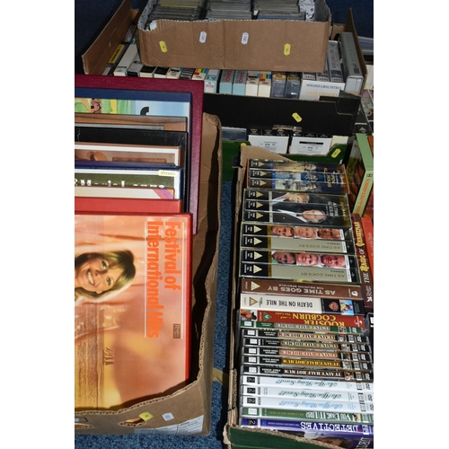 584 - FOUR BOXES OF MUSIC AND ENTERTAINMENT ETC, music includes Readers Digest box sets and classical musi... 