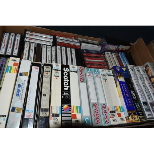 584 - FOUR BOXES OF MUSIC AND ENTERTAINMENT ETC, music includes Readers Digest box sets and classical musi... 