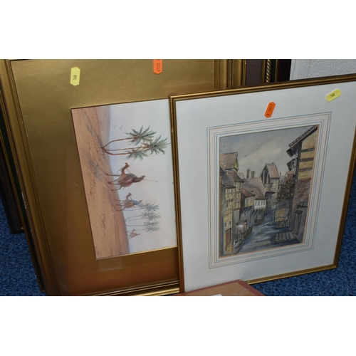 588 - A SMALL QUANTITY OF PAINTINGS AND PRINTS, to include two Garman Morris coastal landscapes with worki... 