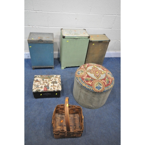 1199 - A SELECTION OF OCCASIONAL FURNITURE, to include a Victorian needlework circular footstool, diameter ... 