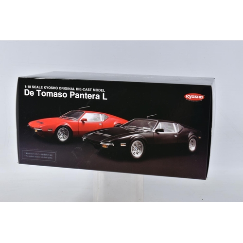 A BOXED KYOSHO DE TOMASO PANTERA L MODEL VEHICLE SCALE 1:18