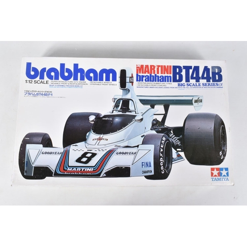 TWO BOXED UNBUILT TAMIYA MODEL RACECARS, to include a Renault RE 20 Turbo  1:12 scale, kit no. BS1226