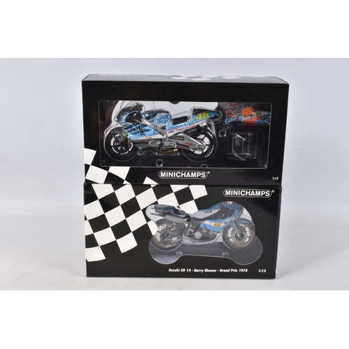 TWO BOXED MINICHAMPS 1:12 SCALE MODEL MOTORCYCLES, the first