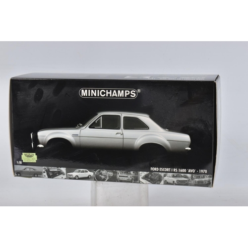 A BOXED 1:18 MINICHAMPS FORD ESCORT I RS 1600 'AVO 1970 MODEL