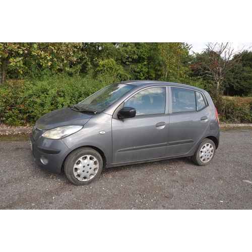 1002 - A 2010 HYUNDAI 110 CLASSIC FIVE DOOR HATCHBACK CAR, REGISTRATION NO- BK10 EOO, in grey with a 1.2ltr... 