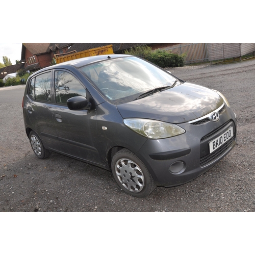 1002 - A 2010 HYUNDAI 110 CLASSIC FIVE DOOR HATCHBACK CAR, REGISTRATION NO- BK10 EOO, in grey with a 1.2ltr... 