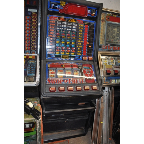 1058 - A JPM SLOT MACHINE with 'Swop a Fruit' graphics and mechanism (untested and maybe incomplete interna... 