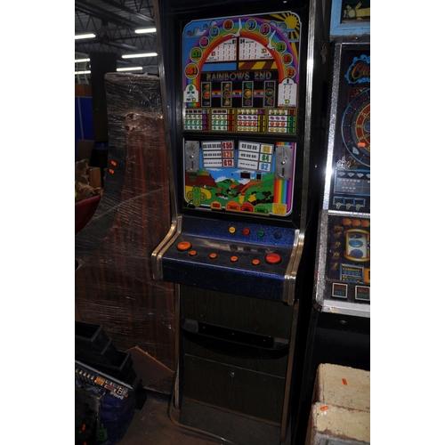 1060 - AN ACE COIN EQUIPMENT VINTAGE SLOT MACHINE with 'Rainbows End' graphics and mechanism, width 53cm x ... 