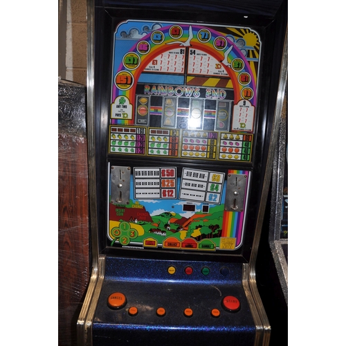 1060 - AN ACE COIN EQUIPMENT VINTAGE SLOT MACHINE with 'Rainbows End' graphics and mechanism, width 53cm x ... 