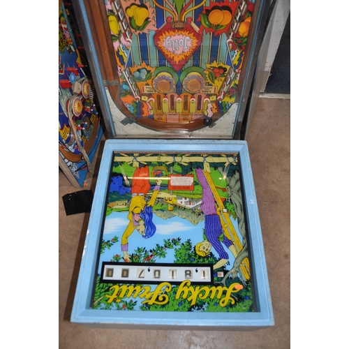 1062 - A VINTAGE ZACCARIA PINBALL MACHINE with 'Lucky Fruit' graphics and mechanism fitted, a 'Ski Jump' me... 