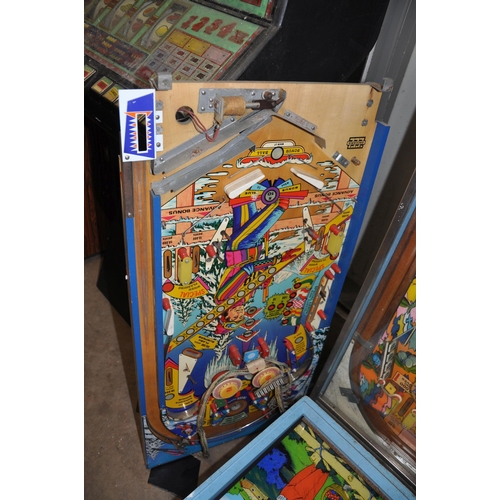 1062 - A VINTAGE ZACCARIA PINBALL MACHINE with 'Lucky Fruit' graphics and mechanism fitted, a 'Ski Jump' me... 