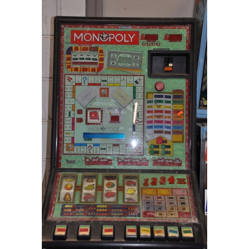 1063 - A MAYGAY FRUIT MACHINE with 'Monopoly' graphics and mechanism, height 182cm (untested and may be int... 