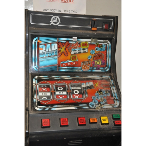 1066 - AN ELECTROCOIN AUTOMATIC FRUIT MACHINE with 'Bar-X' Graphics and mechanism, height 148cm (untested a... 