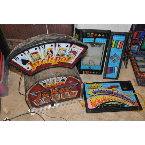 1069 - A SELECTION OF VINTAGE AND MORE RECENT FRUIT MACHINE GRAPHICS including glass and plastic panels and... 